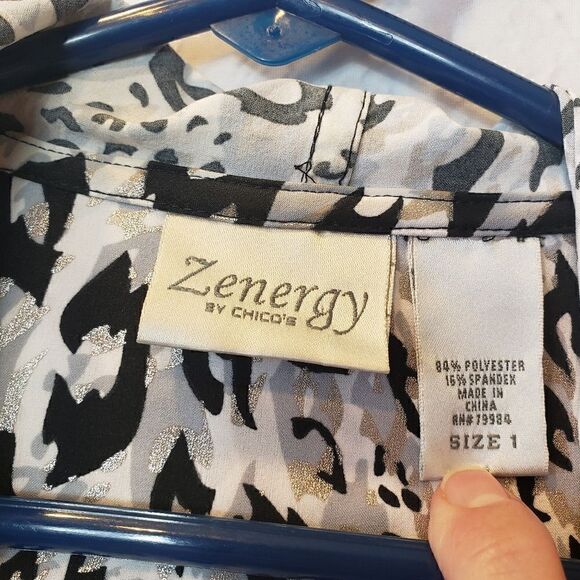 ZENERGY BY CHICO'S Hooded Animal Print Jacket - Picture 6 of 8